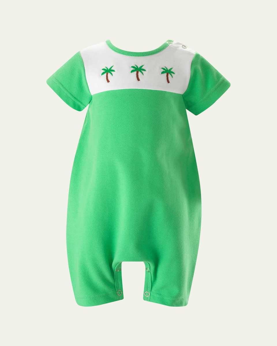 Boy's Palm Tree Jersey Playsuit, Size 3M-24